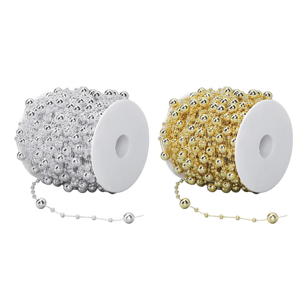 1 рулон жемчужных бусин, цепочка из искусственного жемчуга, отделочная нить для цветочного венка, свадебного букета, вечеринки