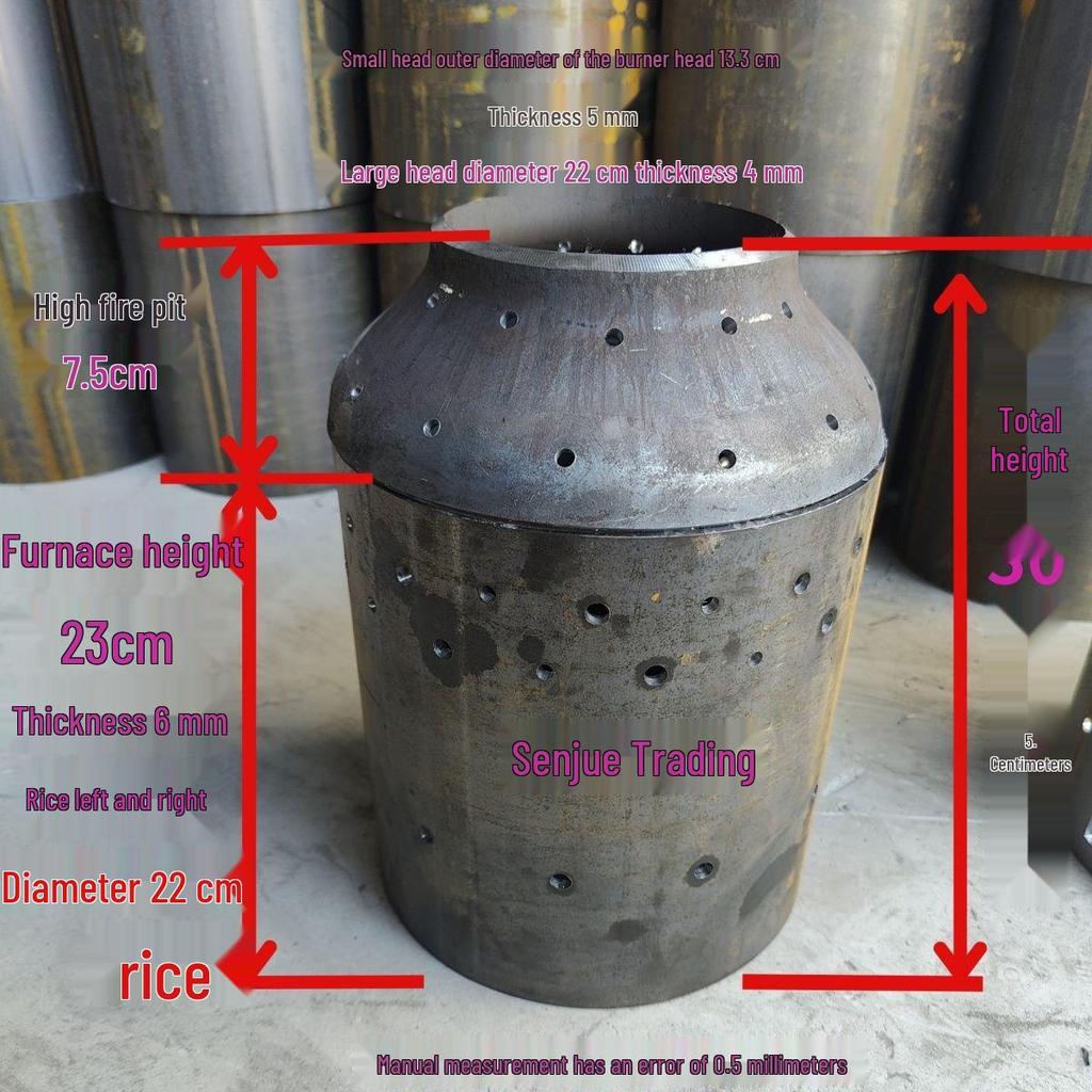 Firewood Gasifier Stove Fire Ring and Tank Head Accessories, Carbon Steel Inner Liner