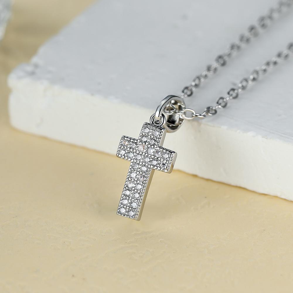 Простое серебряное ожерелье с подвеской в форме креста для женщин, модное ожерелье для вечеринки, банкета, подарок