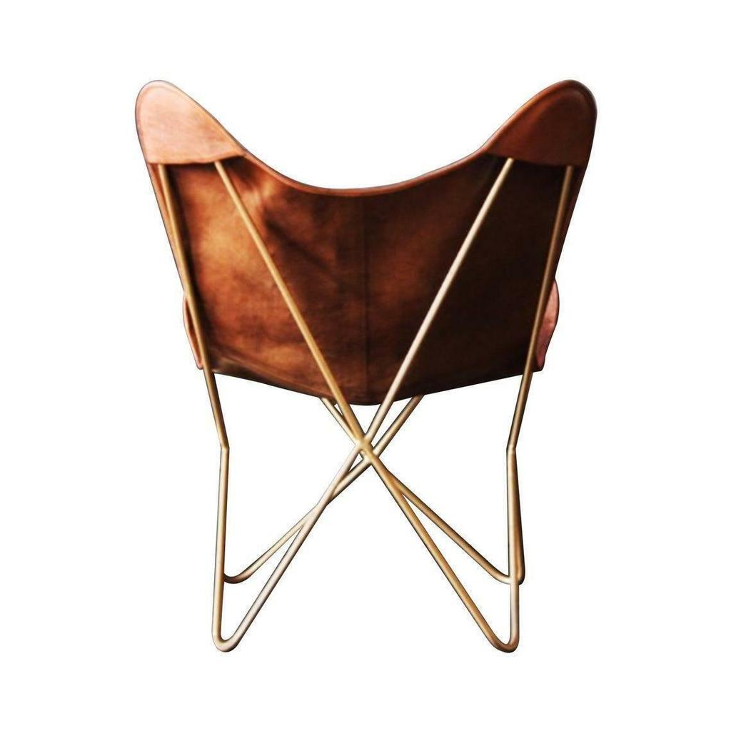 Классический коричневый кожаный стул-бабочка ручной работы, домашний декор, стул для гостиной