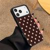 Ретро бежевый чехол для телефона в горошек, подходящий для iPhone17 16 15 14 13 12 11Pro/Max/Plus, противоударная задняя крышка