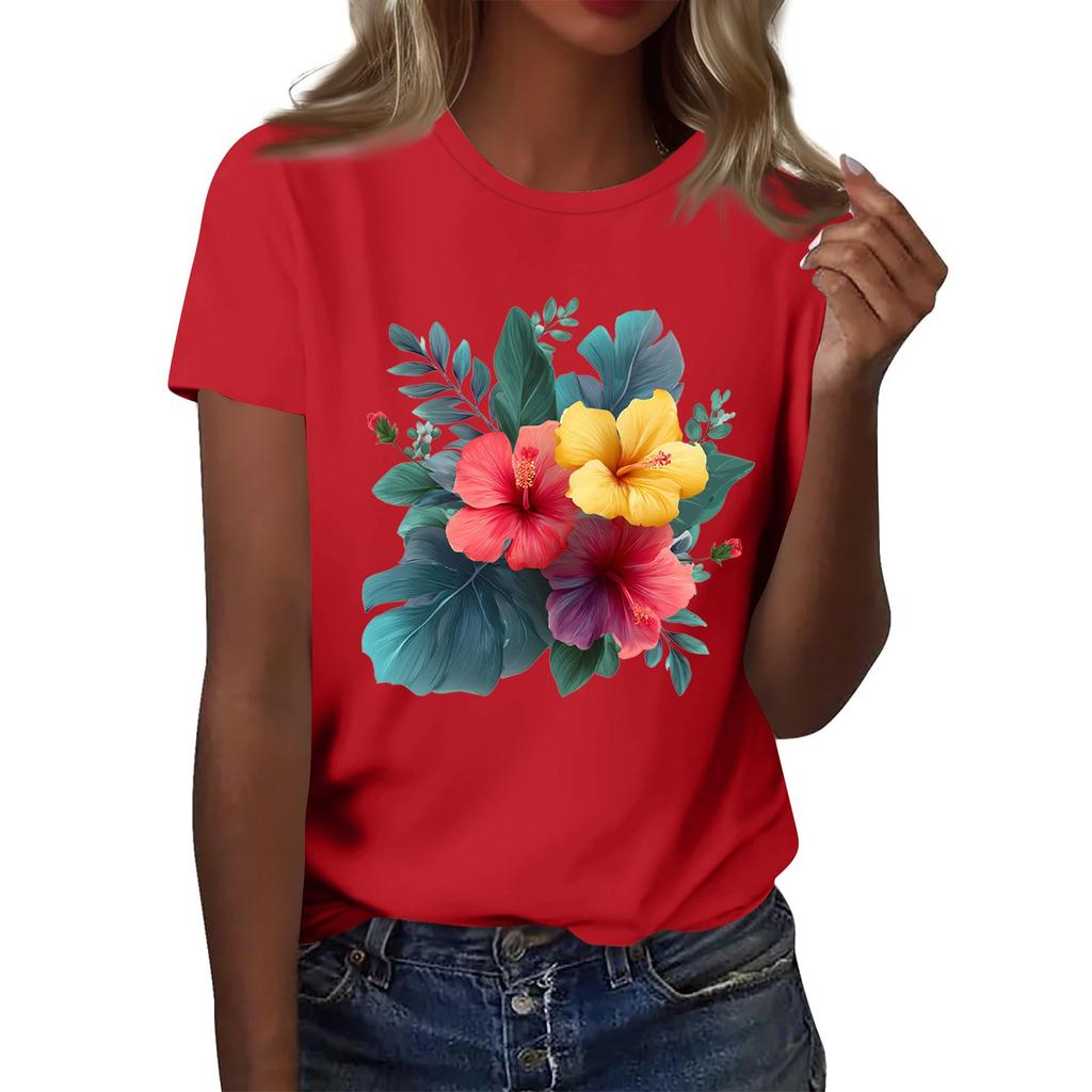 Женская мода повседневная футболка с круглым вырезом и короткими рукавами, топ, футболка, топ