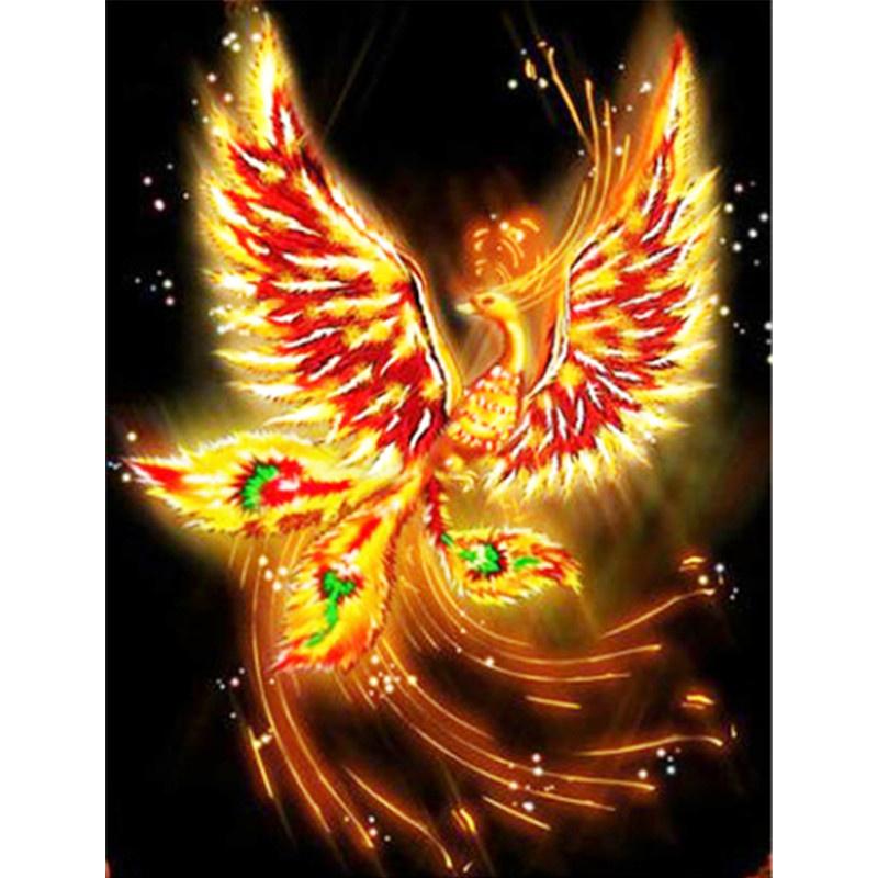 5D DIY Алмазная картина Пламя Феникс Алмазная вышивка Набор для вышивки крестом Полный горный хрусталь Мозаика Домашний декор