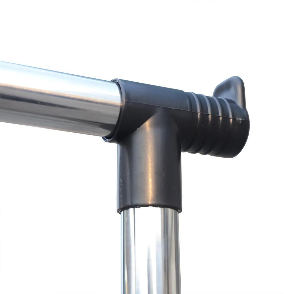 Регулируемая сушилка для белья с роликом с тормозом 35-62 дюйма Складная стойка-вешалка для одежды для помещений и улицы