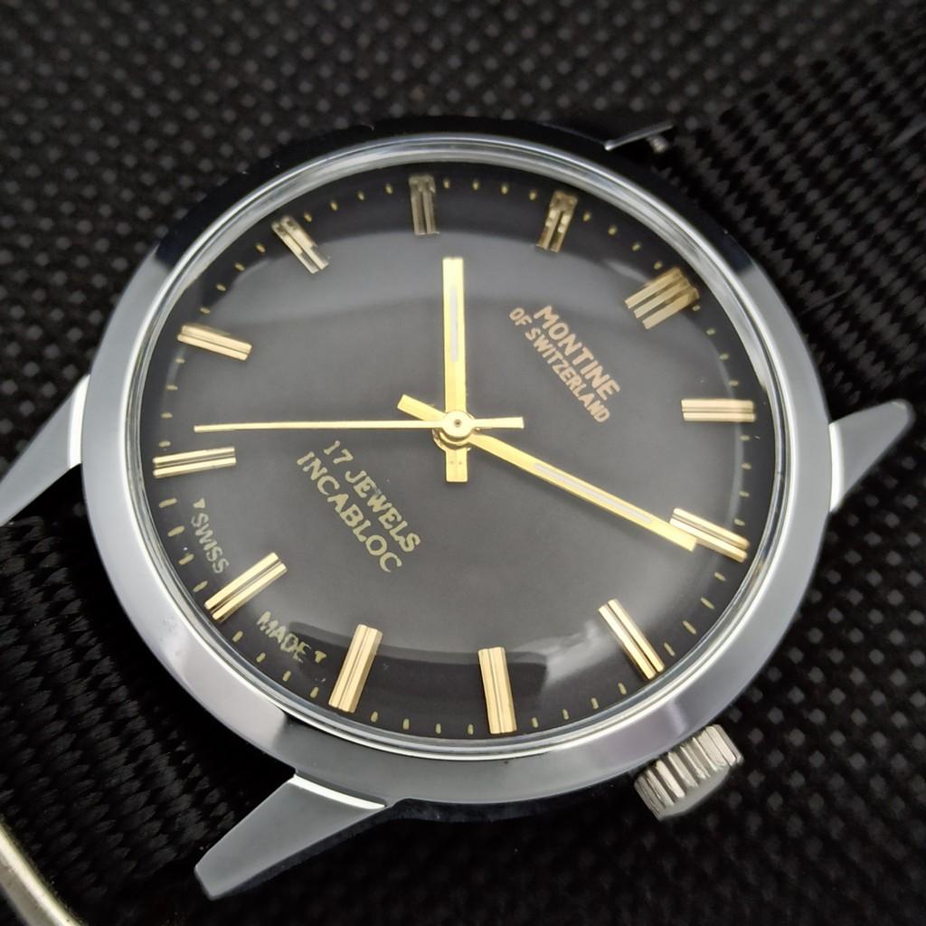 VINTAGE MONTINE 17J INCABLOC WINDING SWISS MENS WATCH a285411-4
