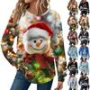 Women's Fashion Long Sleeve Christmas Loose Long Sleeve Round Neck Casual Top