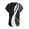 Blouses For Women Dressy Casual, Fashion Print Short Sleeve Retro Print T-Shirt Unique Design  V-Neck Oversized Tshirts