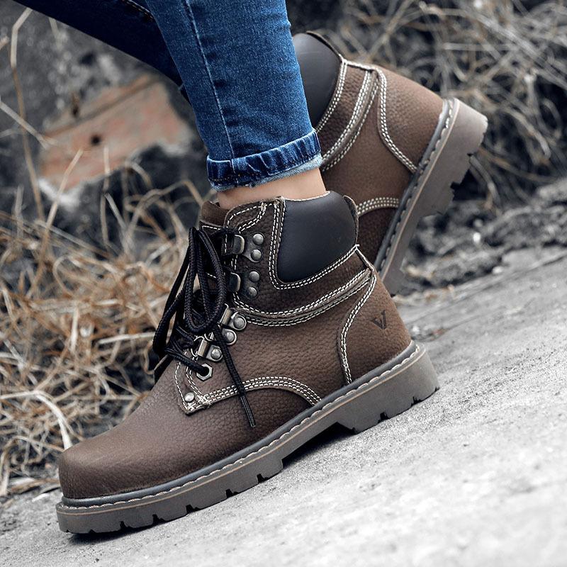 Короткие ботинки Кожаные ботинки Martin Мужские ботинки Ботинки Tooling Boots Локомотивные ботинки Женские ботинки для активного отдыха из коровьей кожи Женские высокие ботинки Ботинки Rhubarb