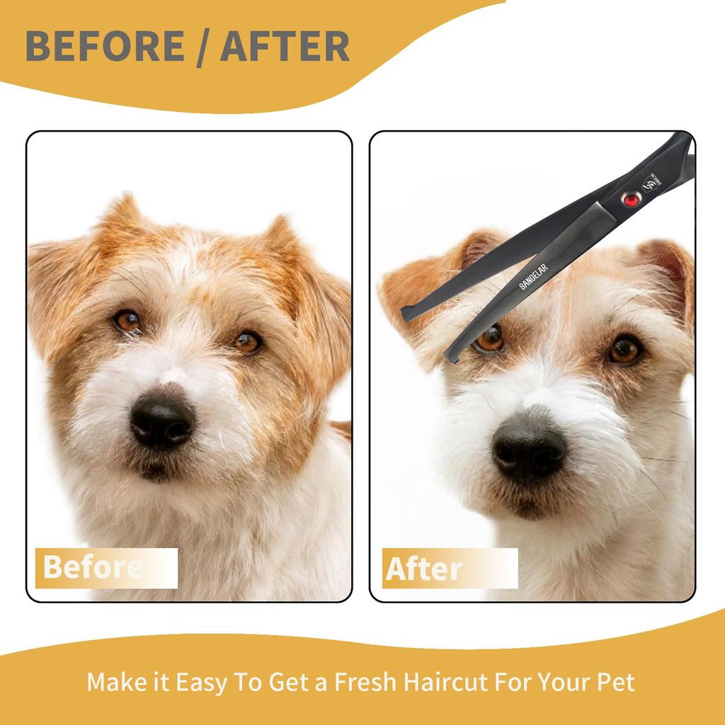 SANGELAR 7-дюймовые ножницы для домашних животных, профессиональные инструменты для ухода за домашними собаками, круглая головка, безопасное использование изогнутых ножниц, ножницы для резки домашних животных