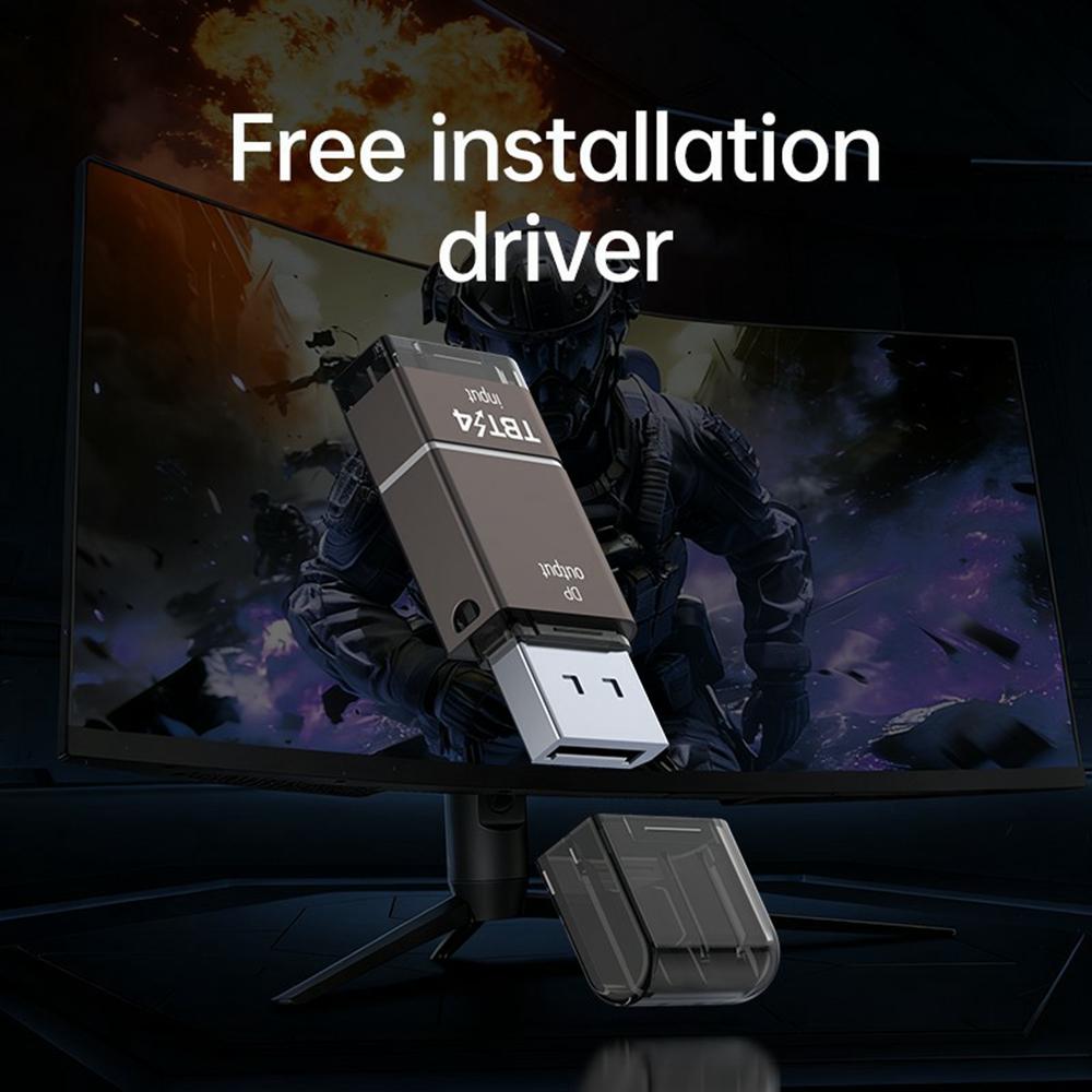 DP to Thunderbolt 3/4/5 Type-C Adapter 8K/120Hz Wired Screen Mirroring for Monitors Audio Sync Plug and Play