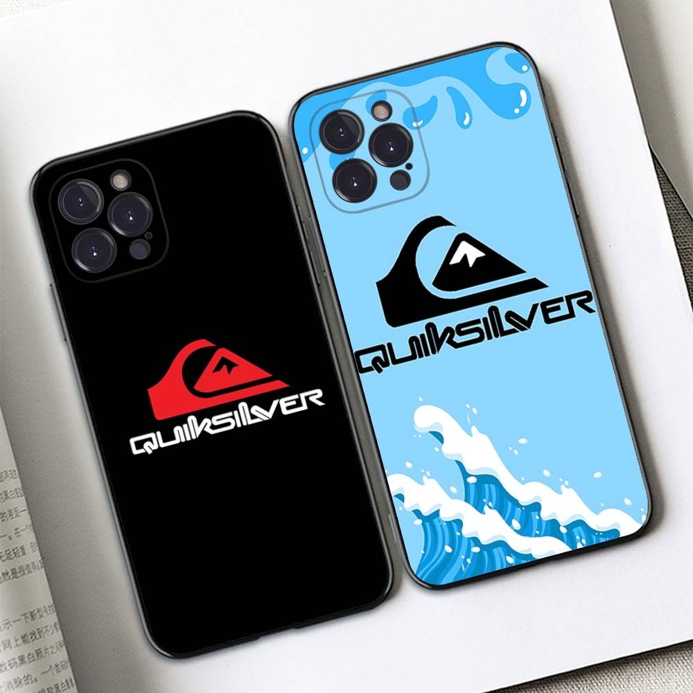 Q-QuiksilverS ЛОГОТИП Чехол для телефона Для IPhone 17 16 15 14 13 12 11 Pro Max Plus Mini Мягкий Черный Чехол