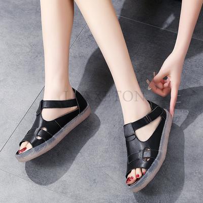 Женские сандалии из натуральной кожи, женские сандалии для отдыха на природе, женская обувь для пляжа, новые модные повседневные кроссовки для отдыха на природе, большие размеры 35-41