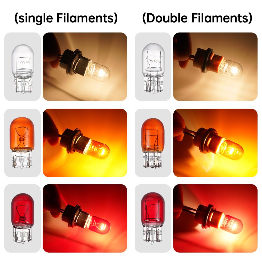 1 шт. T20 7440/7443 Сигнальная лампа 12V21W Прозрачное стекло ДХО Дневные ходовые огни Указатель поворота Стоп-сигнал Лампы стоп-сигнала заднего фонаря