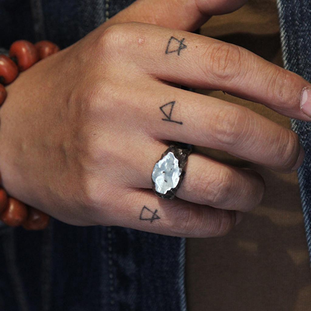 Handcrafted Stone Ring Rugged Rock Texture Vintage Nomadic Design Durable Alloy Stone Finger Ring Jewelry Gift