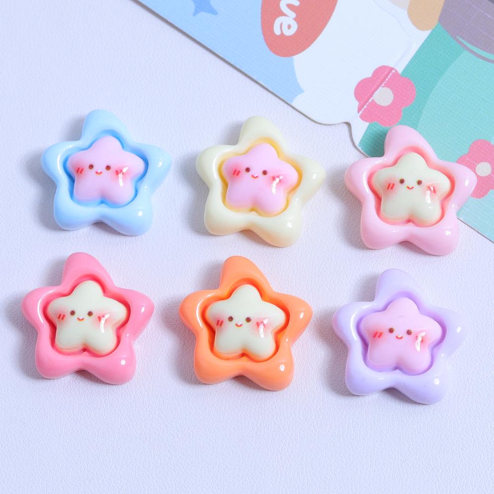 Cute Star Cartoon Resin Accessories for Jewelry & Hairpin DIY