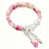Бамбуковый Стиль Бабочка Молочно-Розовый Бусина Эластичные Браслеты Девочка Bilezik Браслет Женские Украшения Pulseras