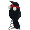 Halloween Crow Tree Topper Mini Crow Treetop Ornaments with Red Scarf And Fuzzy Pompom Ball for Christmas Halloween Party Supplies
