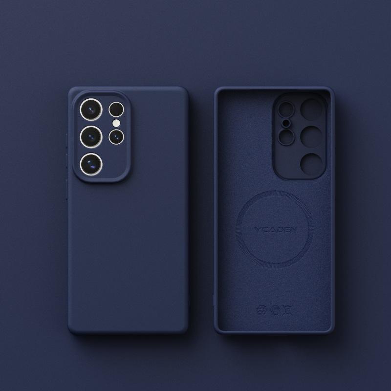 Новый Samsung S25ulta Жидкий силикон Подходит для S24 Мягкий чехол Магнитный S23u Полностью закрывающий Противоударный Чехол для мобильного телефона Простой