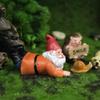 Garden Gnome Figurine Durable Resin Mini Ornaments Microlandscape Gnomes Craft Statues for Home Bedroom Living Room Decoration