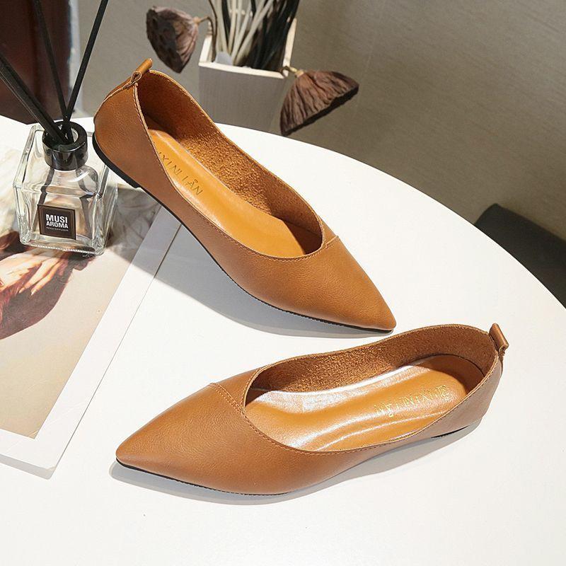 Модная универсальная женская обувь на мягкой подошве для весны и лета 2025 года, новая заостренная обувь на плоской подошве, удобная для женщин