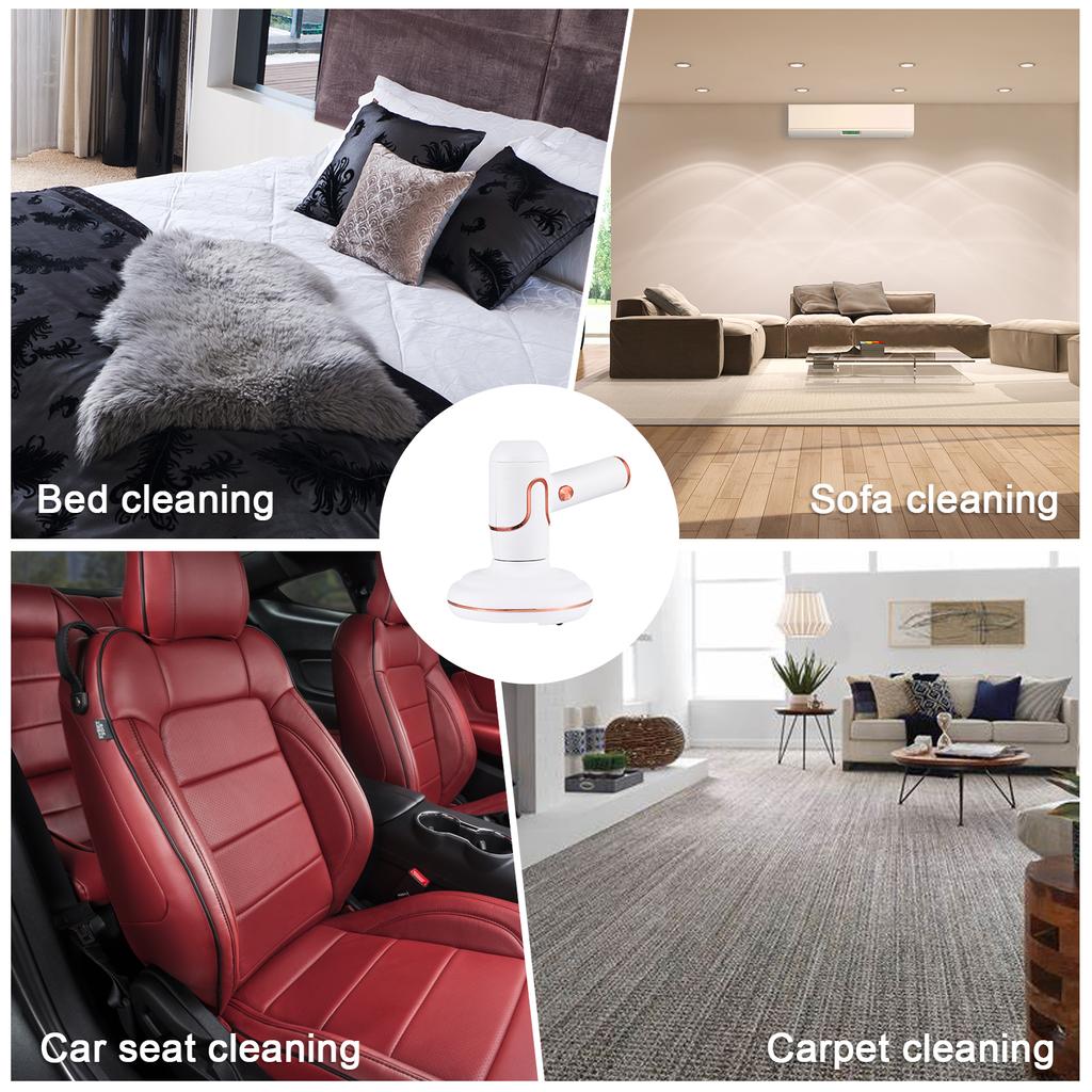 Bed Mattress Vacuum Cleaner Handdeld UV Lamp Sterilization Strong Suction 8000 Times/min Beats for