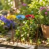 Flower Shaped Bird Bath Stand Metal Bird Water Dispenser Bird Bath Bowls Flower Garden Stake  Patio