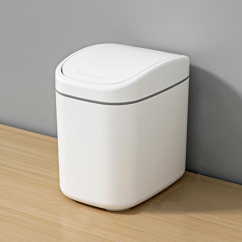 Desktop Trash Can Small Mini Garbage Can Plastic Dustbin With Shake Cover For Home Office Waste Bins Household Cleaning