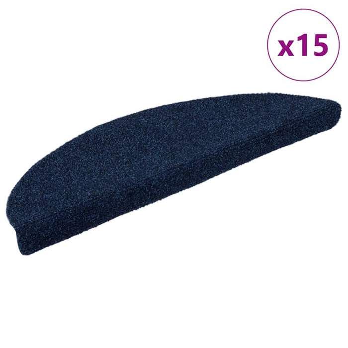 VidaXL Self-adhesive Stair Treads 15 Pieces 56 X 17 X 3 Cm Navy Blue Semicircular 322356