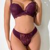 Сексуальный кружевной пуш-ап комплект с мягкой чашкой, дышащие и удобные трусики, поддержка против провисания и боковой груди, нижнее белье