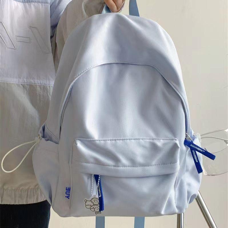 IELGY Ins Wind Japanese Soft Girl Schoolbag Female, Korean Version Solid Color Versatile Girl Backpack Junior High School Student High School Student