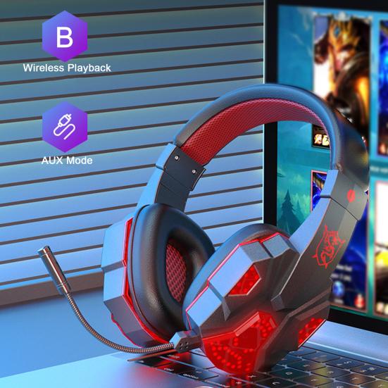 Классный внешний вид стерео игровая гарнитура шумоподавляющие наушники с микрофоном светодиодная подсветка объемный Bluetooth-совместимые наушники 5.1