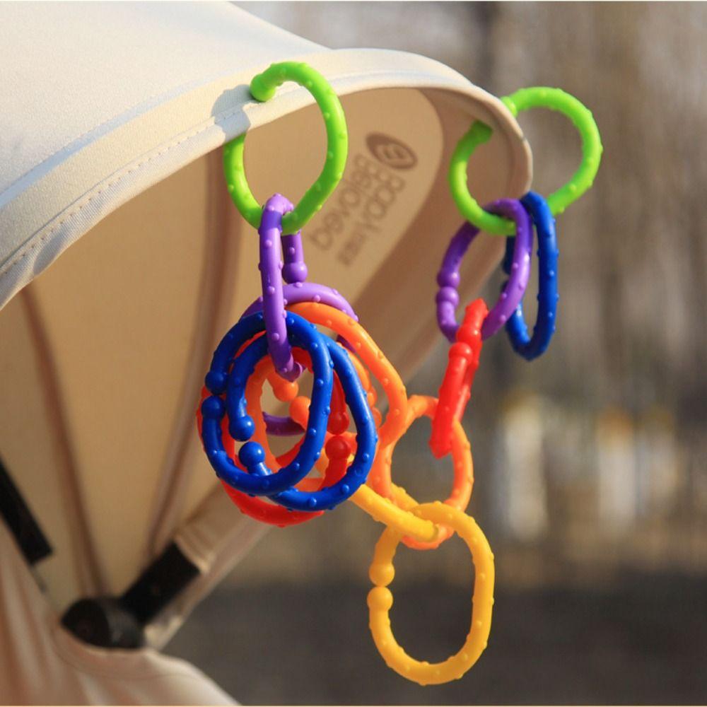 24pcs/set Clip on Plastic Connecting Rings Stroller Baby Rainbow Loop Gifts