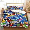 Cute Funny Cartoon Print Quilt Cover 100% Polyester Machine Washable Bedding Set Quilt Cover Pillowcase Three-Piece Set