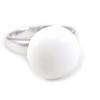 Silver Ring 'Obao' White Opaque Silver (rhodium) - 13 Mm