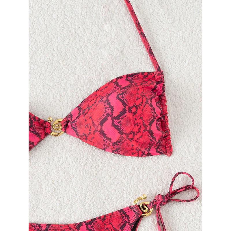 Сексуальный купальник-бикини из двух частей с принтом, летний новый женский купальный костюм для купания, костюм бикини