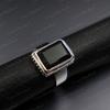 Мужское кольцо с черным ониксом, мужское кольцо Люцифер, мужское кольцо из чистого серебра 925 пробы с широкой полосой, мужское кольцо с печаткой, подарок мужу. Кольцо на каждый день