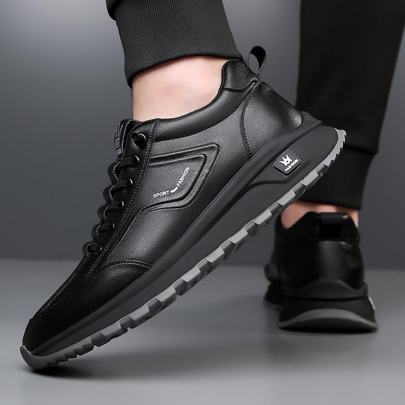 Casual Retro Versatile Walking Shoes Lace-Up Men's Classic Sneakers Hot Sale Leather Male Trainers Trendy Men Treking Footwear