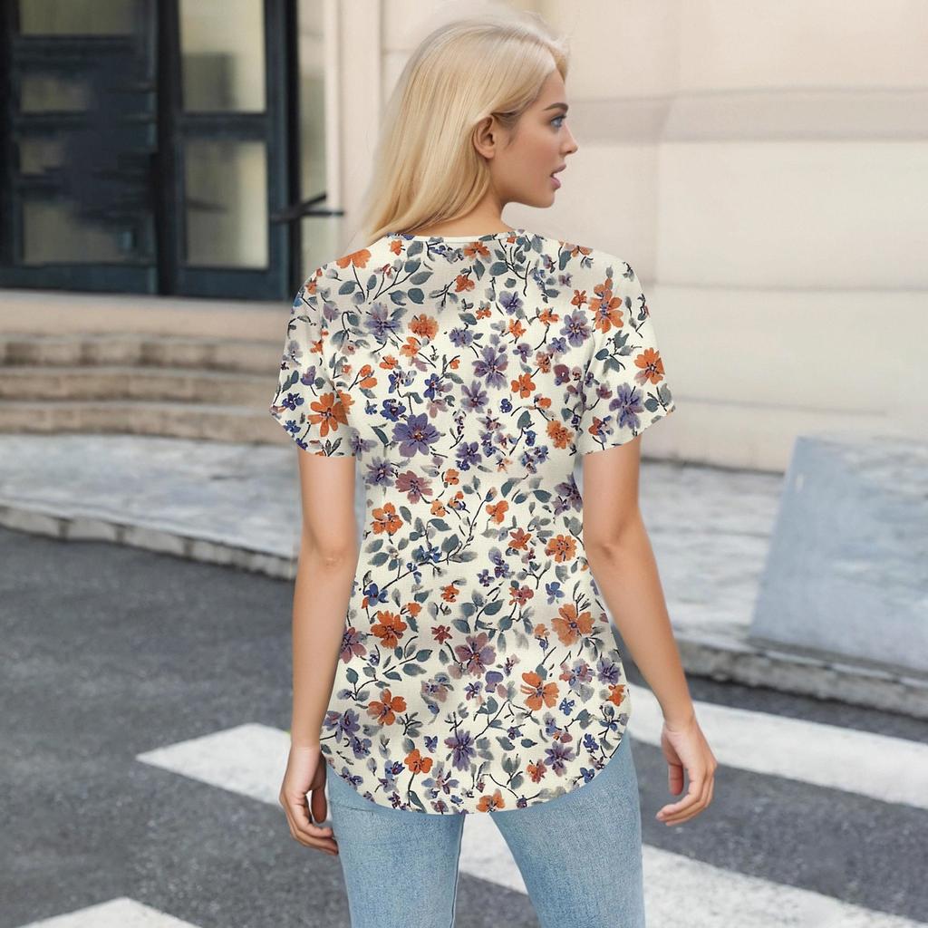 Рабочая форма больших размеров с принтом, топы для женщин, забавные футболки с v-образным вырезом и короткими рукавами, рабочая одежда, футболка с карманами