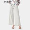 PORTS Women's Spring/Summer Double-Breasted Wide-Leg Pants