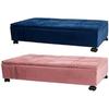 Bench - DKD Home Decor - Alamo - Polyester - Navy Blue - Light Pink - 2 Pieces