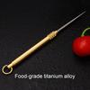 Yousheng Portable Titanium Alloy Toothpick Reusable Food Grade Metal Toothpick Multi-functional Travel Detachable Pocket Tooth Pick Keychain Pendant