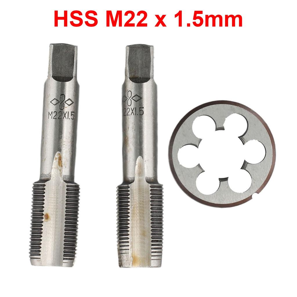 HSS M22 X 1.5mm Taper & Plug Tap & M22 X 1.5mm Die Metric Thread Right Hand