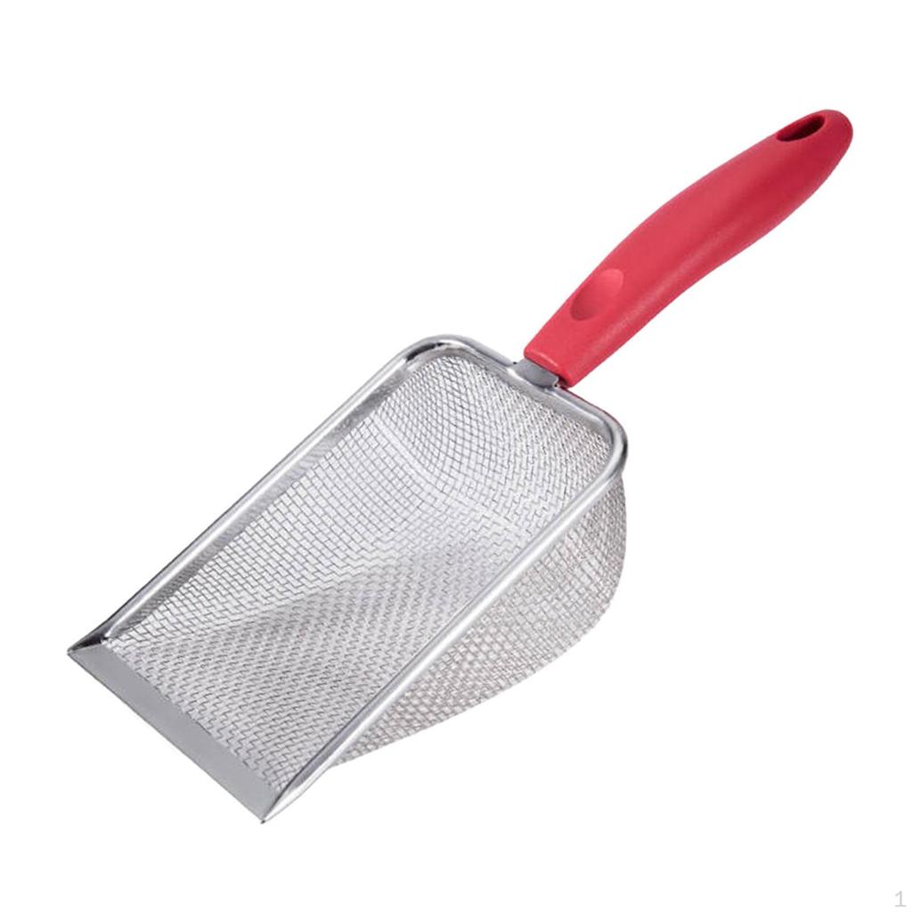 Совок для кошачьего туалета с длинной ручкой, инструмент для глубокого просеивания металла