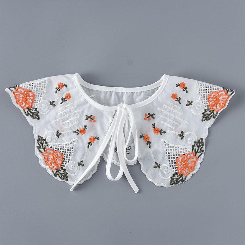 Fashion Scarf Fake Collar Shirt Women Detachable Collar Lace Neckline Women False Collar Tie White Faux Col Clothes Accessories