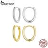 BAMOER подлинные овальные серьги-кольца из стерлингового серебра 925 пробы для женщин, 2 цвета, крошечные гипоаллергенные серьги, ювелирные украшения