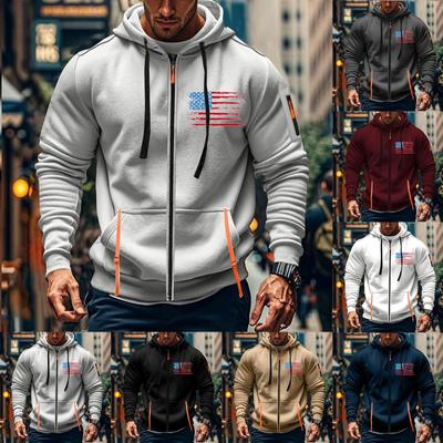 Мужская спортивная повседневная толстовка с капюшоном, кардиган с капюшоном на молнии, многокарманное пальто с капюшоном