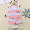 Kids Vest Set Summer Cotton Girls and Boys Vest + Shorts Set