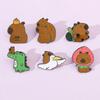 Милые металлические значки-капибары, креативные броши в виде животных из мультфильмов, украшения для сумок, значки на рюкзаки, одежда, украшения для друзей, подарок