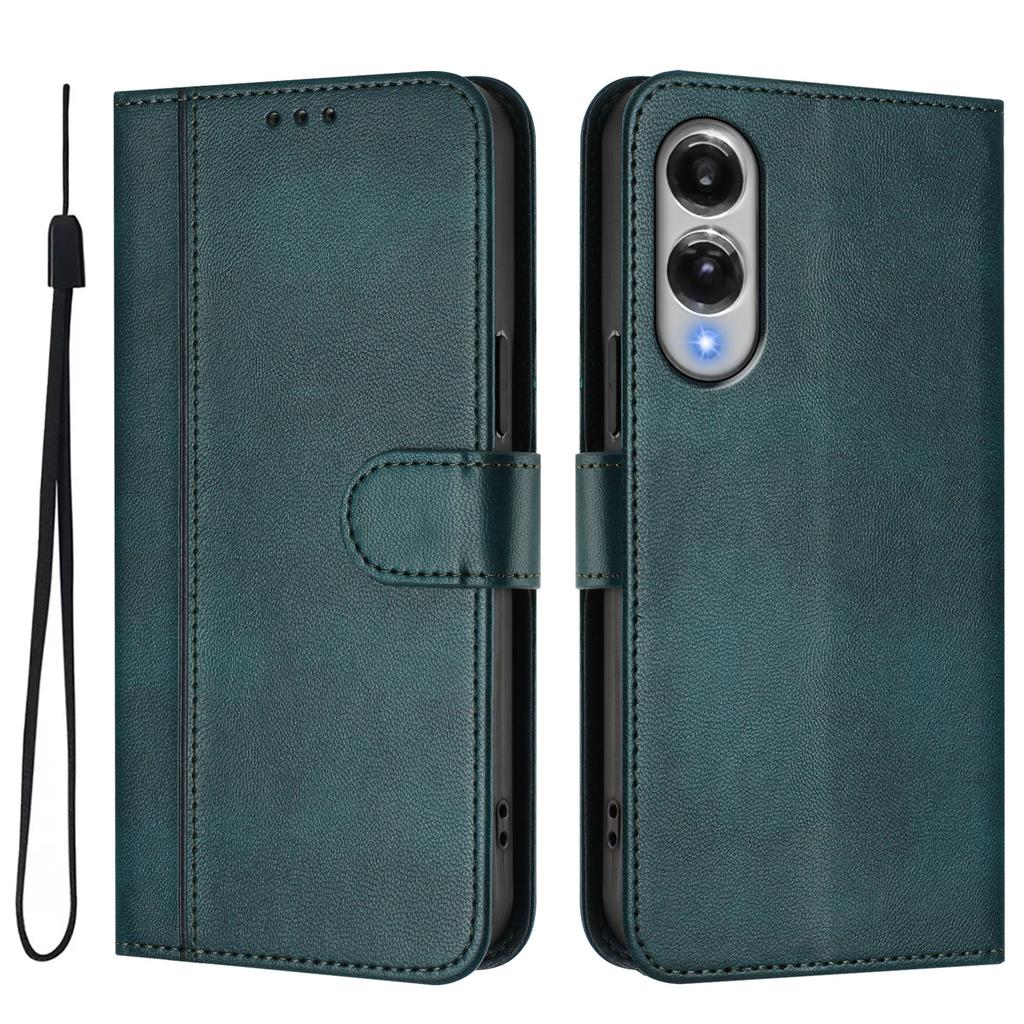 For Samsung Galaxy S25 Edge Cases Wallet Stand Retro Texture Leather Phone Cover with Lanyard