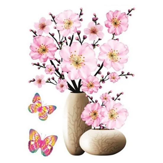 Креативная наклейка на стену, реалистичная водонепроницаемая яркая самоклеящаяся ваза для цветов